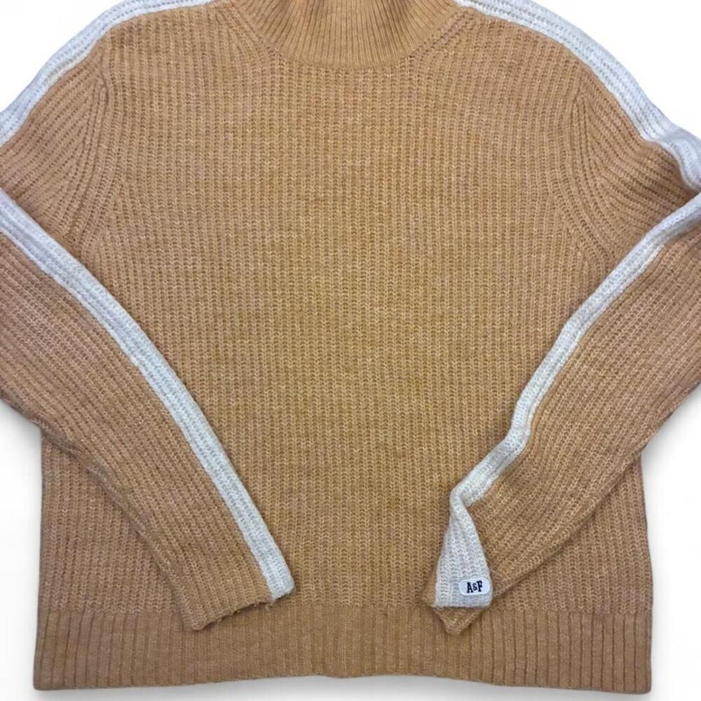 Vintage 2001 Abercrombie & Fitch Y2K Colorblock Sweater Camel Women Medium